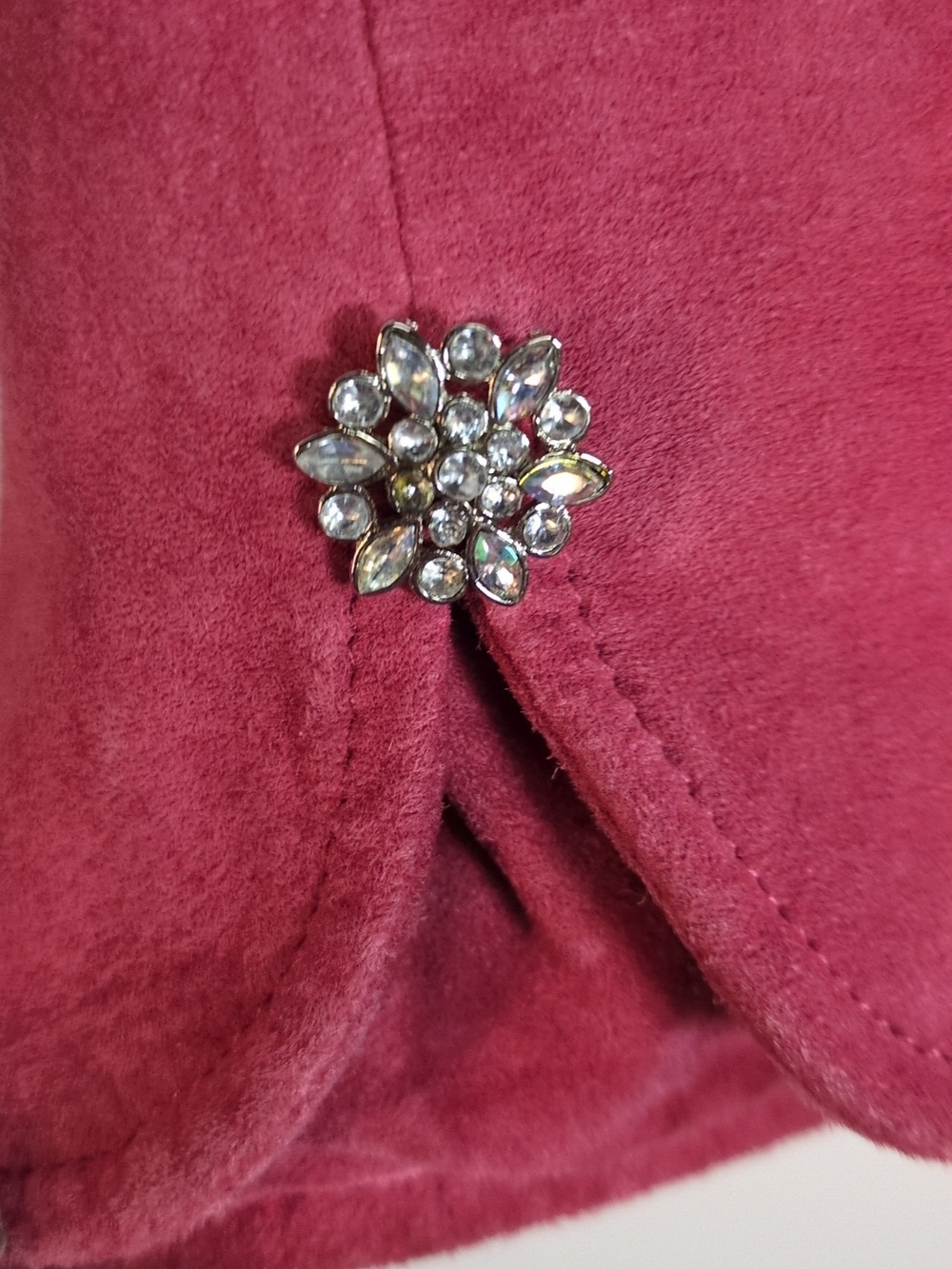 Vintage 90s Bright Pink Suede Blazer Jacket, Size Small - Picture 8 of 10